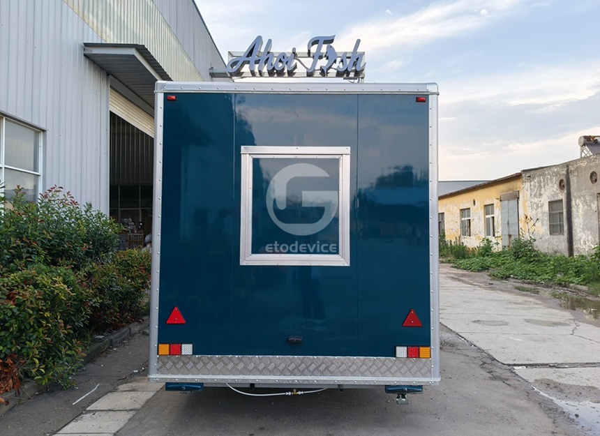 Custom Square Mobile Food Trailer